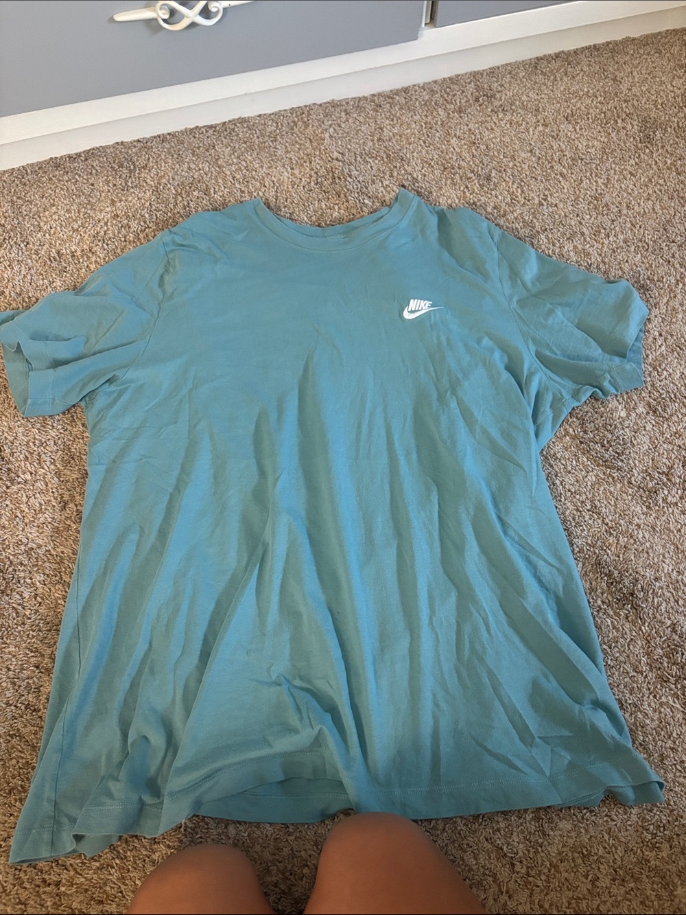 Nike Men’s Teal Crewneck Short Sleeve Tee - White Logo